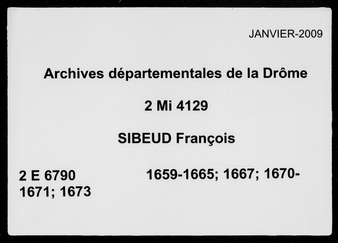 1er janvier 1659-27 février 1673