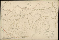 Section F1, Village (le). Village, Cure (la), Plantier et Baris, Serre Bonol (lieux-dits, parcelles n° 207-433) (agrandissement sur F2).