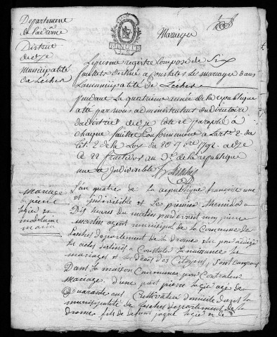 Mariages (an IV-an VIII).