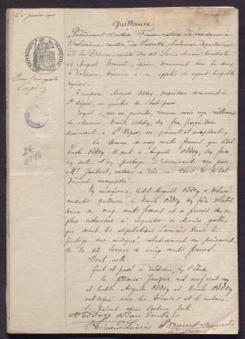 1er janvier-19 novembre 1901