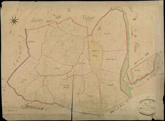 Section A2, Village (le). Village (agrandissement sur A3).