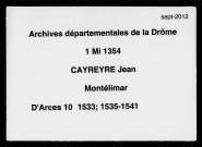 Notes étendues (13 août 1533-4 octobre 1540).