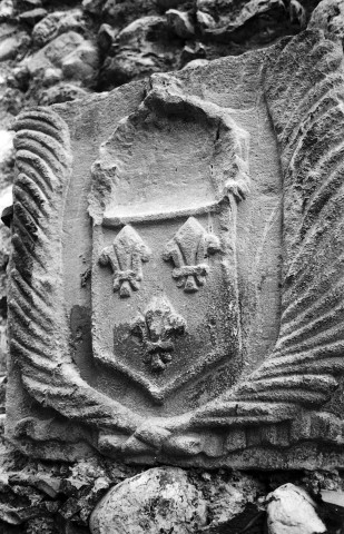 Buis-les-Baronnies.- Blason au dessus du porche de la chapelle des Ursulines.