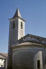 Saint-Maurice-sur-Eygues.- Le chevet et le clocher de l'église.