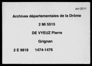 1er avril 1474-29 juin 1476