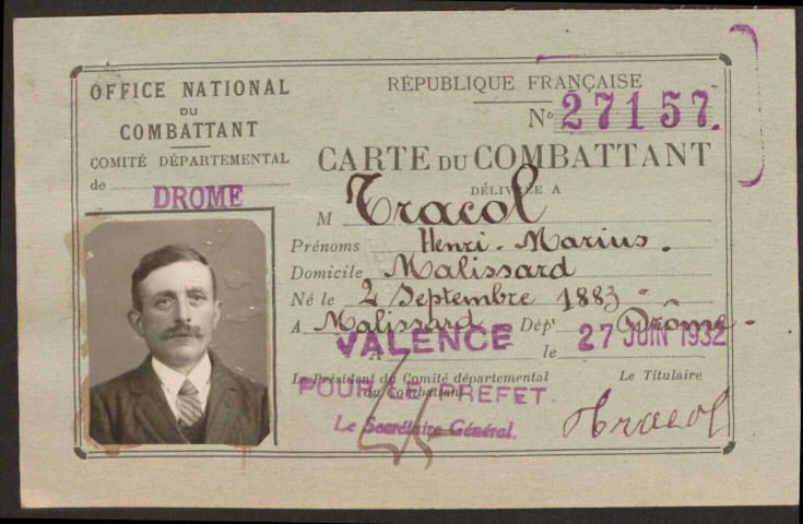 Tracol, Henri Marius