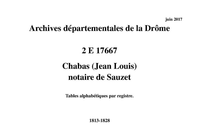 Tables alphabétiques par registre (1813-1828).