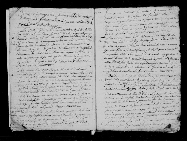 Baptêmes, mariages, sépultures (1772-1790).