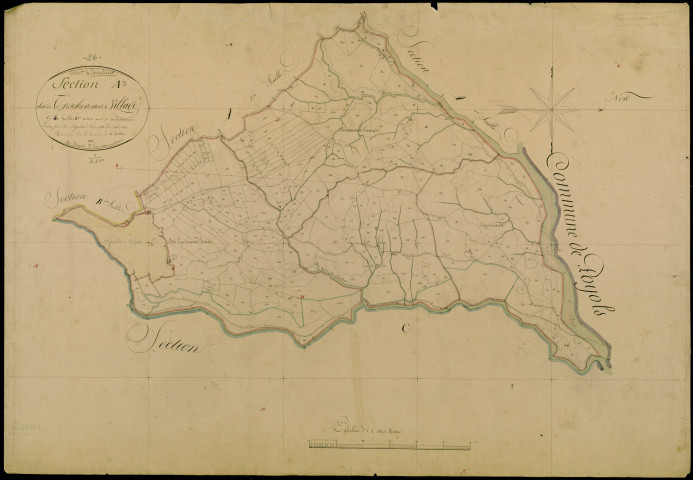 Section A3, Trescherènes et Village (le). Village (agrandissement sur A4).