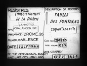 Tables des copartageants.