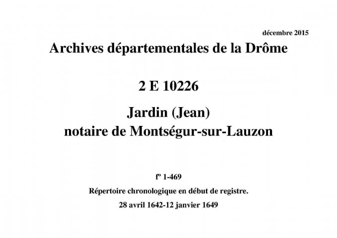 28 avril 1642-12 janvier 1649