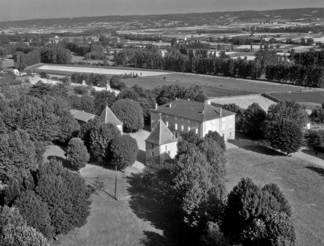 Lapeyrouse-Mornay. - Vue aérienne du château de Joyeuse.