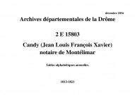Tables alphabétiques annuelles (1813-1821).