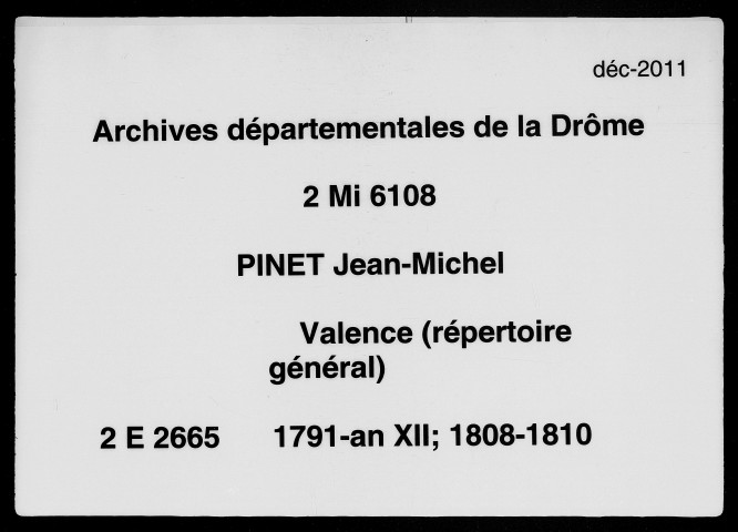 Répertoire général (1791-an XII, 1808-1810).