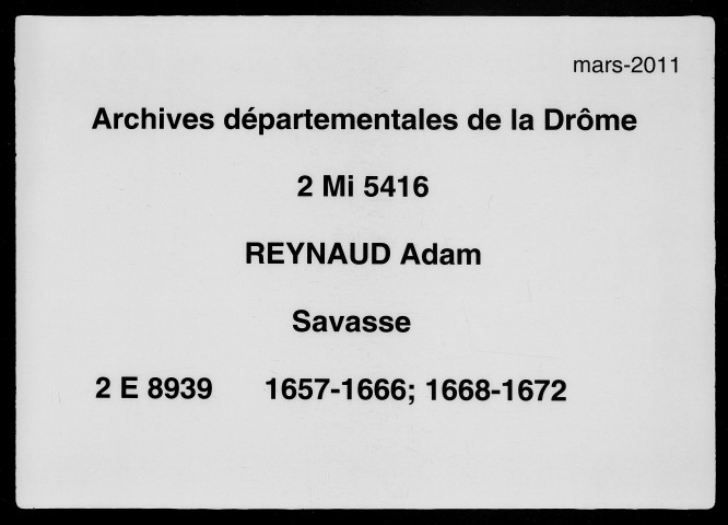 22 juillet 1657-1er avril 1672