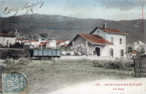 Gare du tramway de la ligne Bourg-de-Péage - Sainte-Eulalie-en-Royans et en 1904 Pont-en-Royans (Isère).
