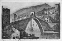 Nyons.- Reproduction d'une gravure du pont sur l'Eygues vers 1830.