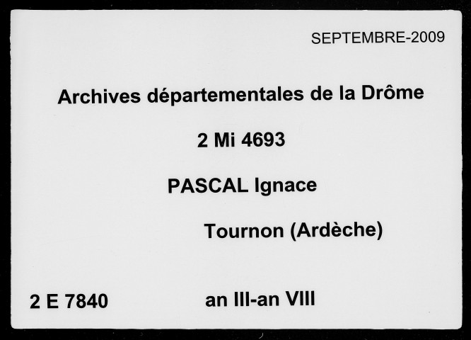 8 floréal an III-7 vendémiaire an VIII