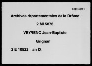 1er vendémiaire-9 pluviôse an IX