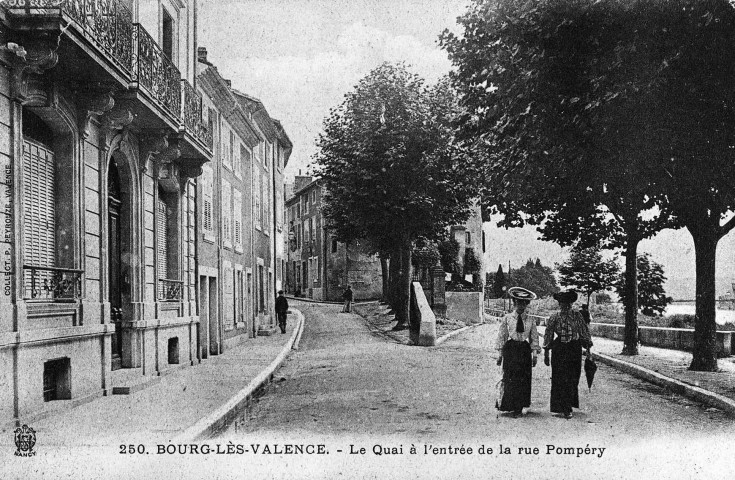 Bourg-lès-Valence.- Quai Thannaron et rue Pompéry.