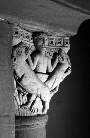 Valence.- Chapiteau du transept sud de la cathédrale Saint-Apollinaire.