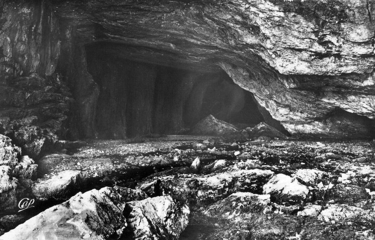 Entrée de la grotte du Brudour forêt de Lente.