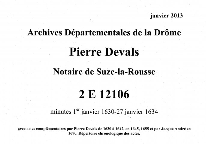 1er janvier 1630-27 janvier 1634