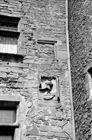 Charmes-sur-l'Herbasse. - Détail de la façade ouest du château féodal.