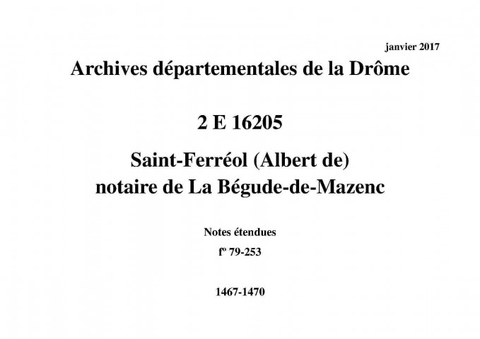 Notes étendues (1467-1470).