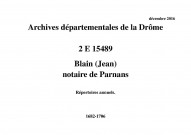 Répertoires annuels (1682-1706).