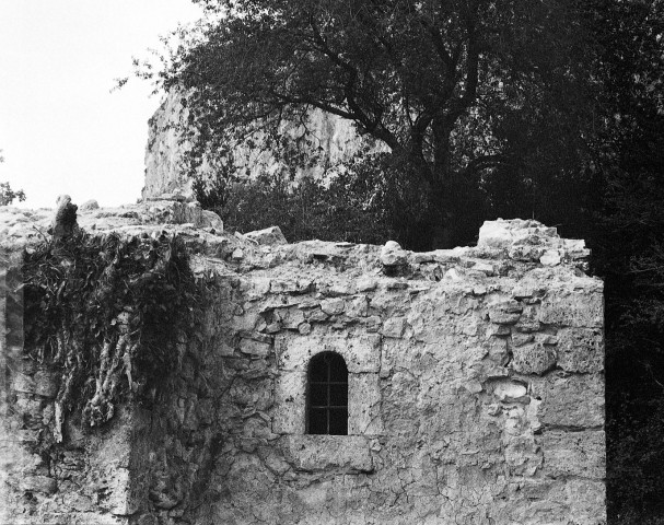 Omblèze. - La chapelle Sainte-Madeleine du hameau d'Ansage, après les travaux de dégagement en juillet 1979.