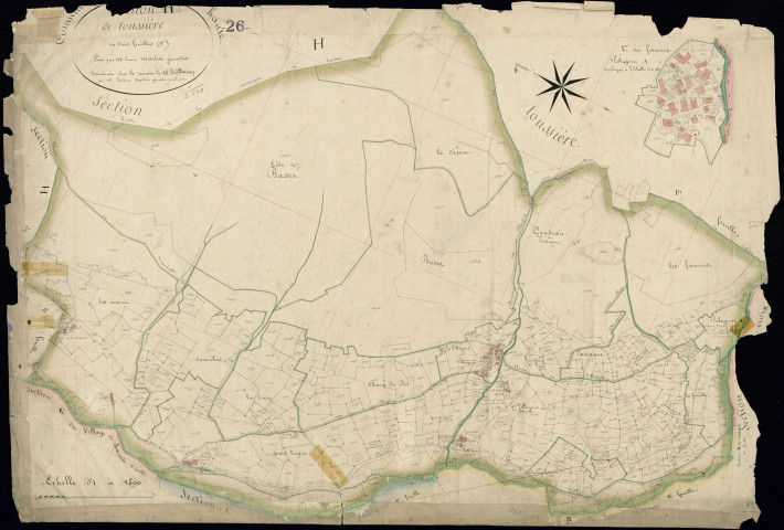 Section H2, Toussière. Fauries (hameau des) (agrandissement).