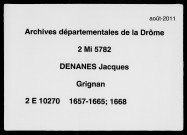 6 janvier 1657-14 septembre 1668