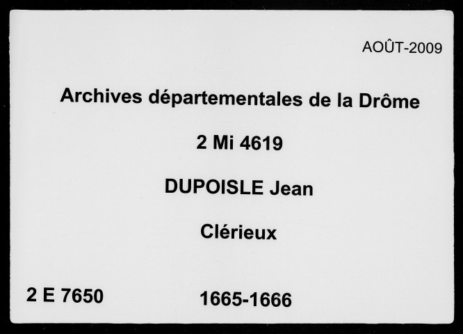 1er janvier 1665-6 décembre 1666