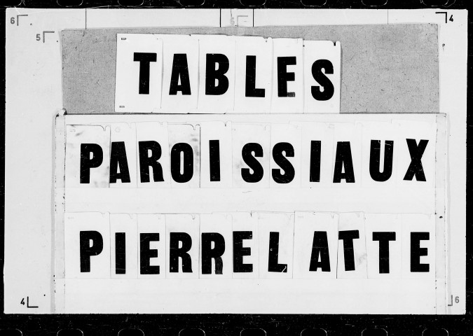 Tables (1699-1792).