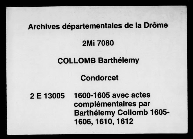 15 août 1600-20 décembre 1605