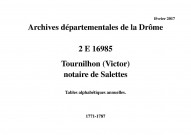 Tables alphabétiques annuelles (1771-1787).