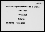 17 juin 1690-1er octobre 1693