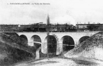 Le viaduc ferroviaire de 5 arches de 10 m. de la ligne du tramway, Bourg-de-Péage Sainte-Eulalie-en-Royans et en 1904 Pont-en-Royans (Isère).