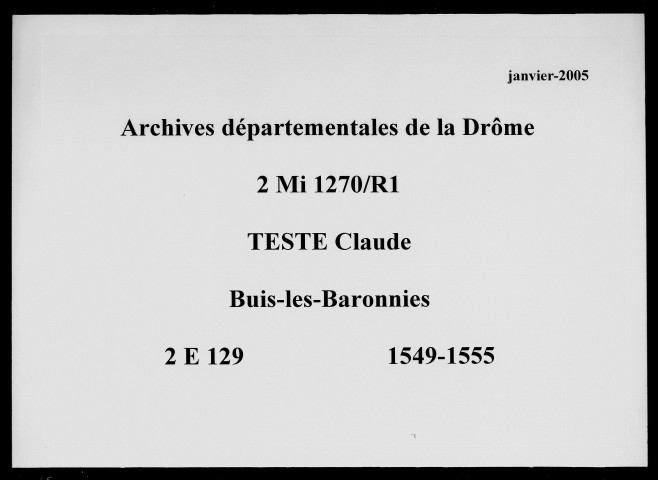 Notes étendues (22 janvier 1549-17 janvier 1555).