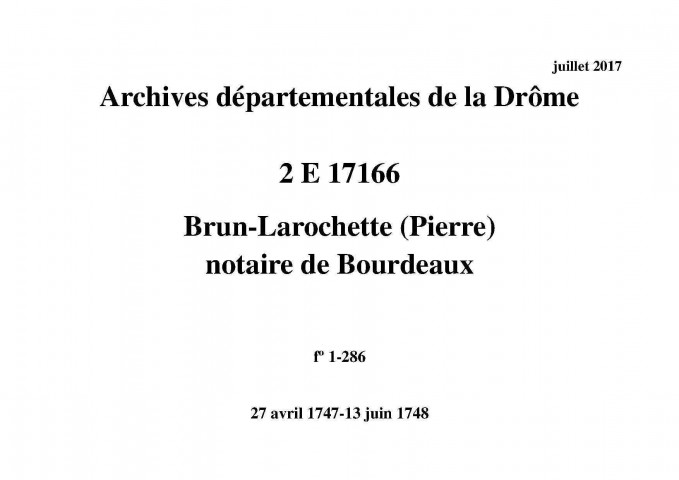 27 avril 1747-13 juin 1748