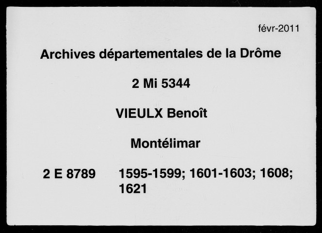 1er janvier 1595-11 mai 1621