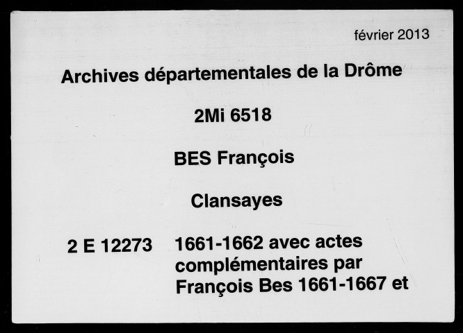 5 mars 1661-3 décembre 1662
