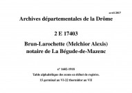 15 germinal an VI-22 thermidor an VII