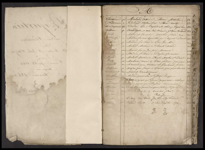 Répertoires alphabétiques (9 juillet 1843-8 mai 1845).