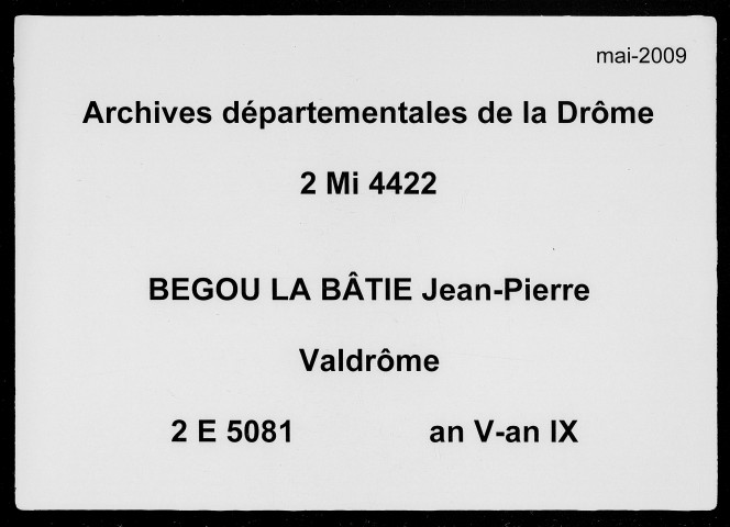 27 thermidor an V-7 pluviôse an IX