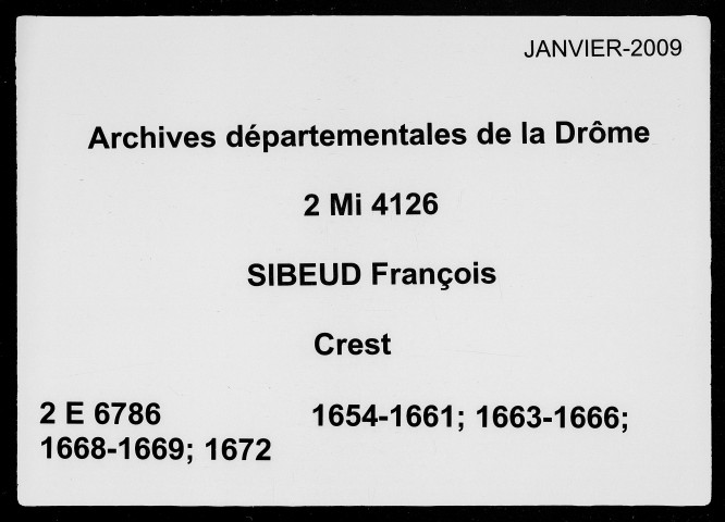 2 janvier 1654-28 janvier 1672