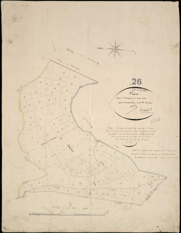 Section A1 développement. Devès (le). Devès (le) (lieu-dit, parcelles n° 10-12, 18-26, 28-32), Plaine de Mura (la) (lieu-dit, parcelle n° 276).