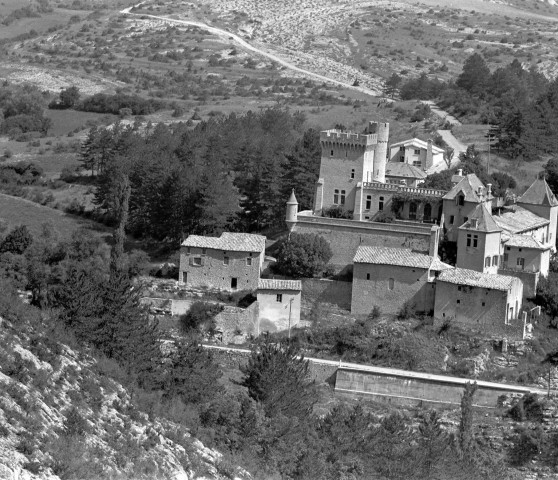 Vue aérienne du château.