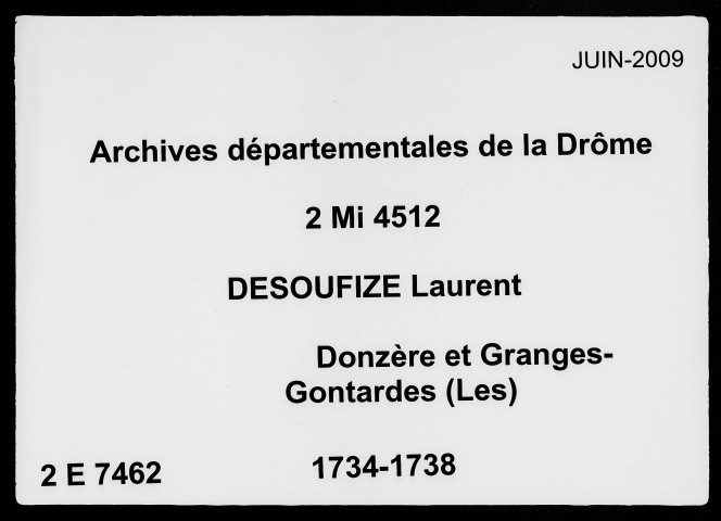 12 octobre 1734-28 août 1738